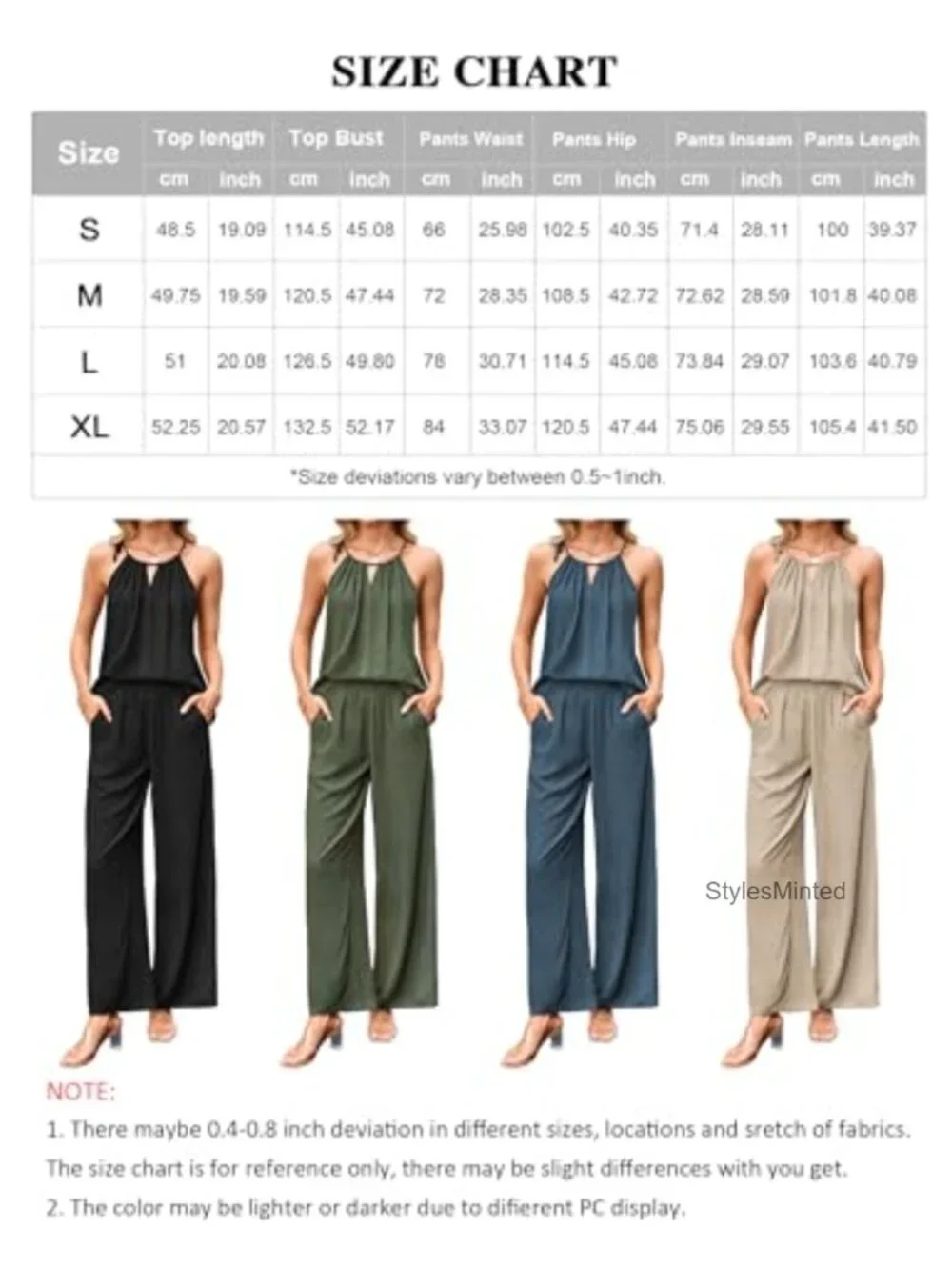 Women's 2 Piece Linen Blend Halter Top Wide Leg Pants Set Vacation Sleeveless